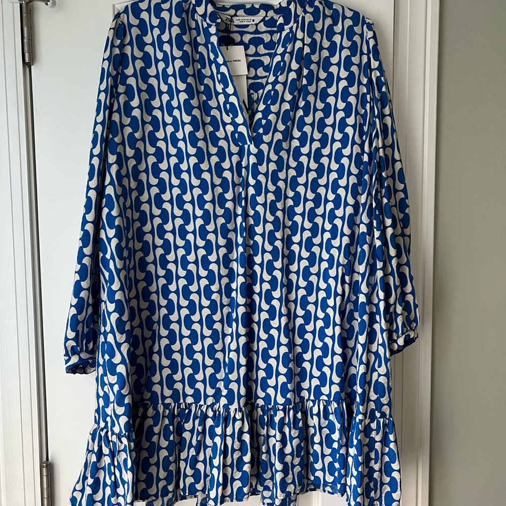 Blue and White Dress